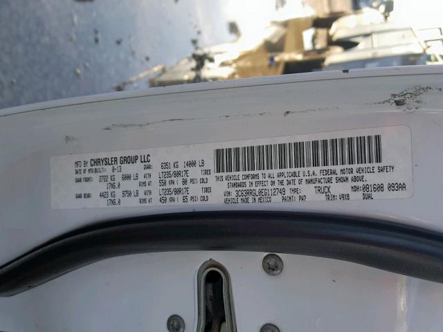 3C63RRGL0EG112749 - 2014 RAM 3500 ST WHITE photo 10