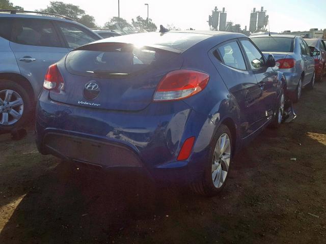 KMHTC6AD4GU259534 - 2016 HYUNDAI VELOSTER BLUE photo 4