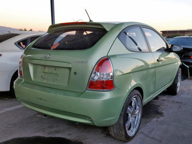 KMHCM36C99U125150 - 2009 HYUNDAI ACCENT GS GREEN photo 4