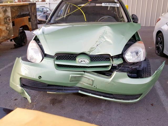 KMHCM36C99U125150 - 2009 HYUNDAI ACCENT GS GREEN photo 9