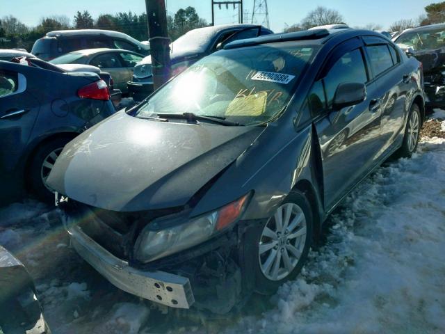 2HGFB2F95CH521318 - 2012 HONDA CIVIC EXL GRAY photo 2