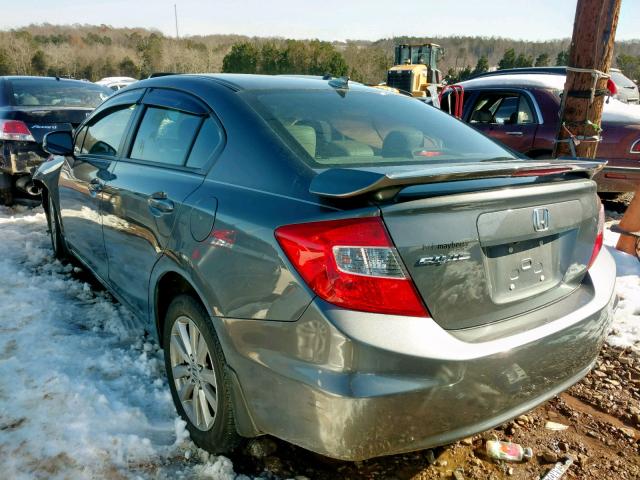 2HGFB2F95CH521318 - 2012 HONDA CIVIC EXL GRAY photo 3