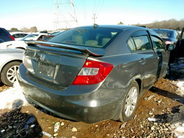 2HGFB2F95CH521318 - 2012 HONDA CIVIC EXL GRAY photo 4