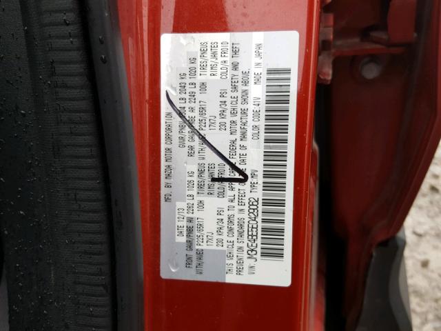 JM3KE4BE5E0429062 - 2014 MAZDA CX-5 SPORT RED photo 10