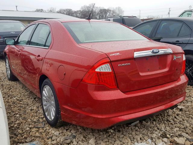 3FADP0L37CR210513 - 2012 FORD FUSION HYB RED photo 3