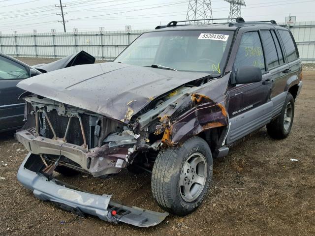 1J4GZ58S6TC325711 - 1996 JEEP GRAND CHER MAROON photo 2