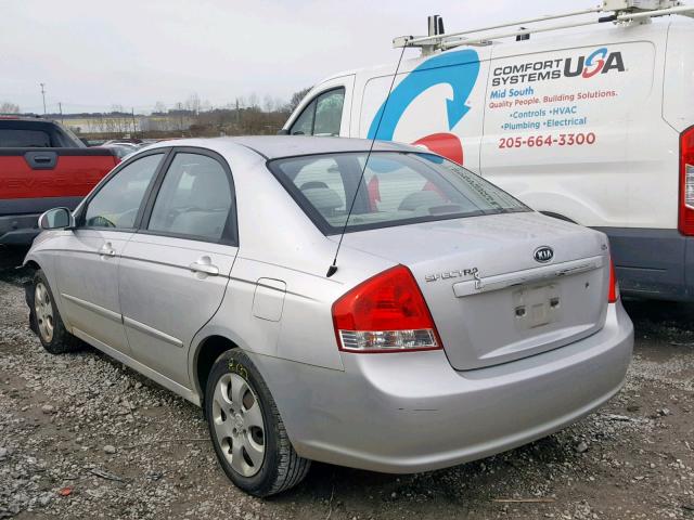 KNAFE121285500521 - 2008 KIA SPECTRA EX SILVER photo 3