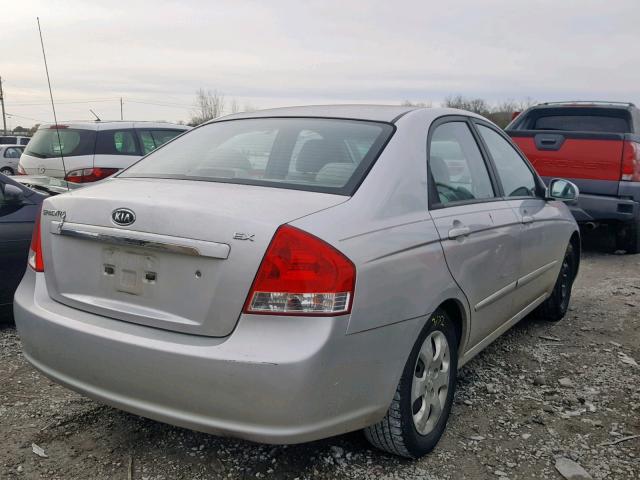 KNAFE121285500521 - 2008 KIA SPECTRA EX SILVER photo 4