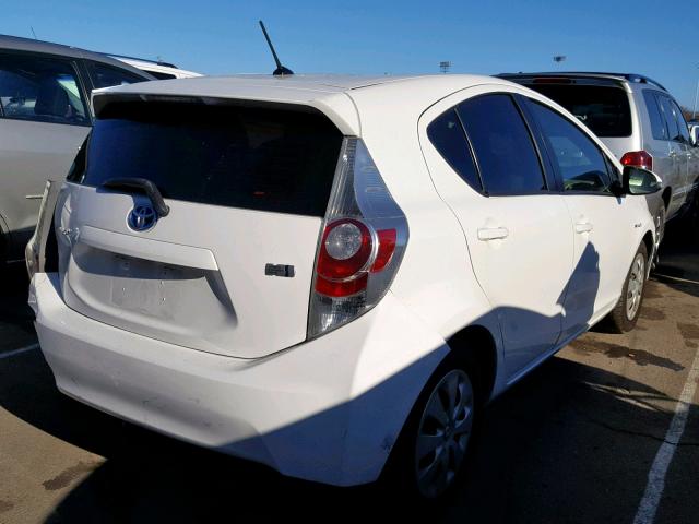 JTDKDTB34C1500635 - 2012 TOYOTA PRIUS C WHITE photo 4