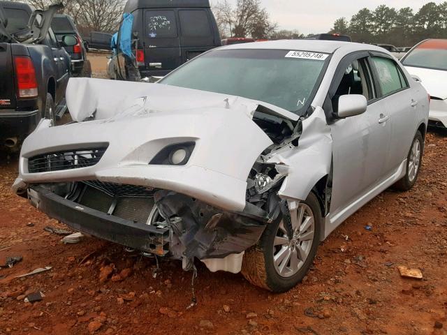 1NXBU40E79Z115678 - 2009 TOYOTA COROLLA BA SILVER photo 2