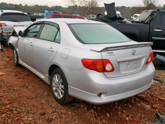 1NXBU40E79Z115678 - 2009 TOYOTA COROLLA BA SILVER photo 3