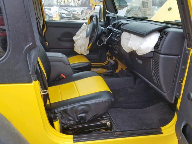 1J4FA49S95P379396 - 2005 JEEP WRANGLER / YELLOW photo 5