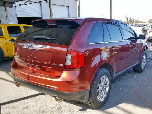 2FMDK3KC1EBA02717 - 2014 FORD EDGE LIMIT BURGUNDY photo 4