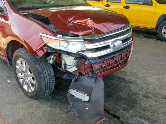 2FMDK3KC1EBA02717 - 2014 FORD EDGE LIMIT BURGUNDY photo 9