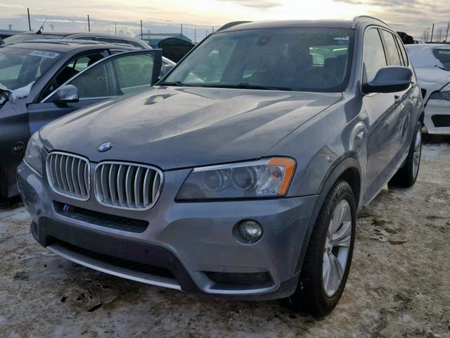 5UXWX7C5XBLT78414 - 2011 BMW X3 XDRIVE3 GRAY photo 2