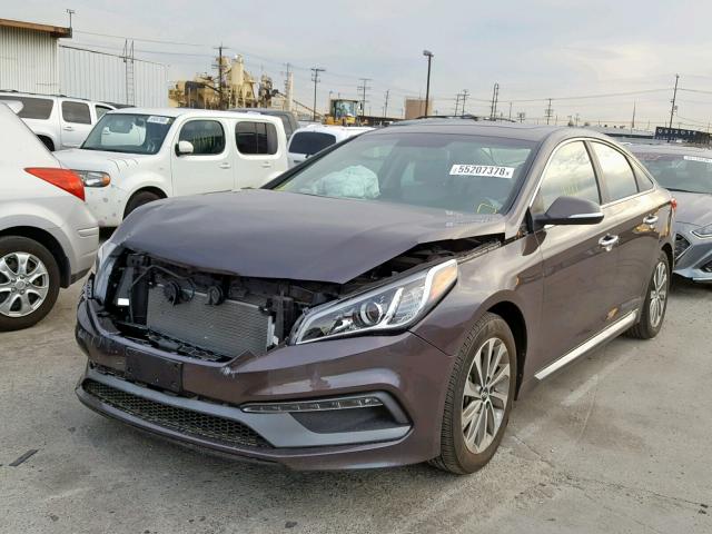 5NPE34AF8HH452641 - 2017 HYUNDAI SONATA SPO BROWN photo 2