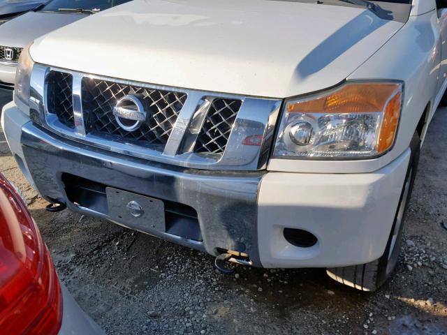 1N6AA07C68N343201 - 2008 NISSAN TITAN XE WHITE photo 9