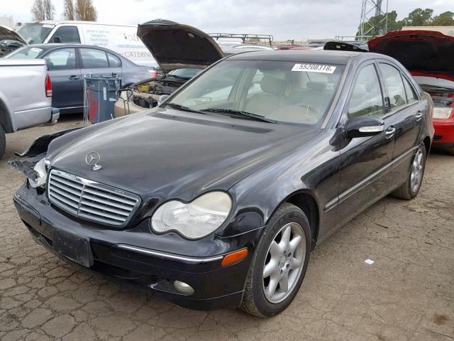 WDBRF61J91F110526 - 2001 MERCEDES-BENZ C 240 BLACK photo 2