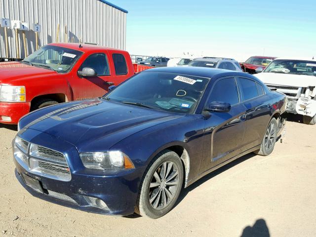 2C3CDXHG8EH226161 - 2014 DODGE CHARGER SX BLUE photo 2