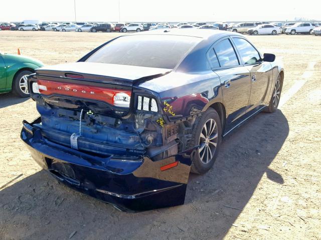 2C3CDXHG8EH226161 - 2014 DODGE CHARGER SX BLUE photo 4