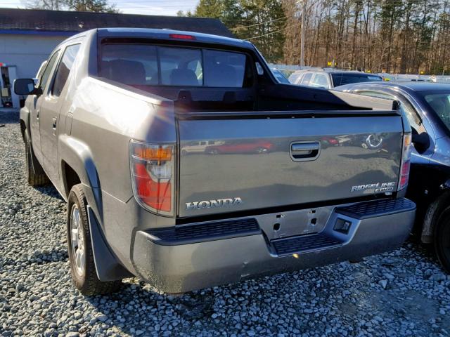 2HJYK16537H546895 - 2007 HONDA RIDGELINE GRAY photo 3