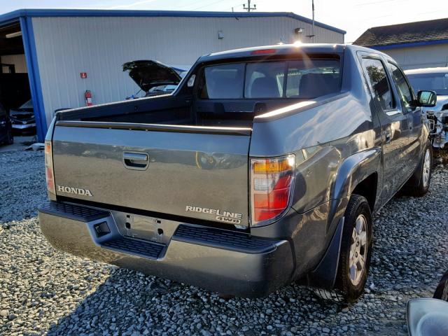 2HJYK16537H546895 - 2007 HONDA RIDGELINE GRAY photo 4