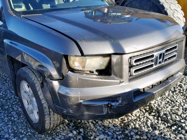 2HJYK16537H546895 - 2007 HONDA RIDGELINE GRAY photo 9