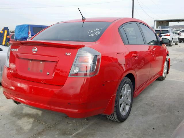 3N1AB6AP0CL640930 - 2012 NISSAN SENTRA 2.0 RED photo 4