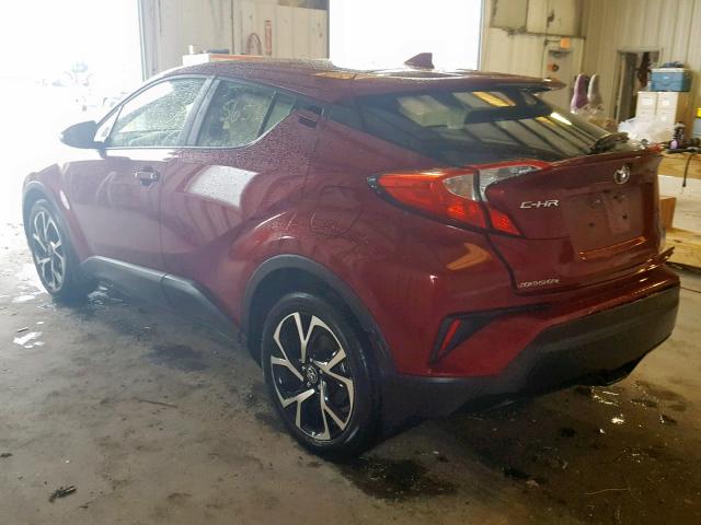 JTNKHMBX7J1001916 - 2018 TOYOTA C-HR XLE MAROON photo 3