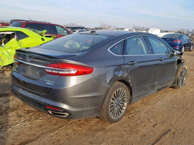 3FA6P0D99JR241531 - 2018 FORD FUSION TIT GRAY photo 4