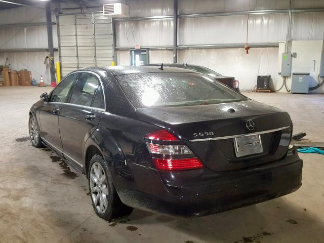 WDDNG71X37A064677 - 2007 MERCEDES-BENZ S 550 BLACK photo 3