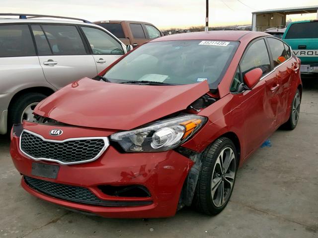 KNAFX4A80E5114685 - 2014 KIA FORTE EX RED photo 2