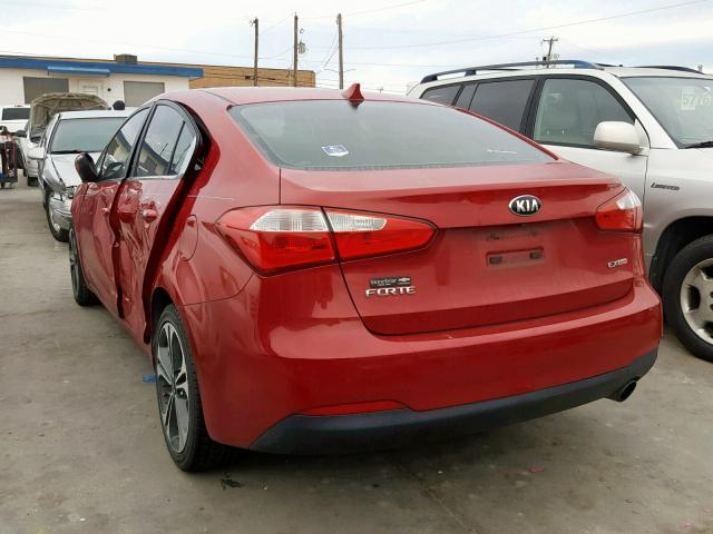 KNAFX4A80E5114685 - 2014 KIA FORTE EX RED photo 3