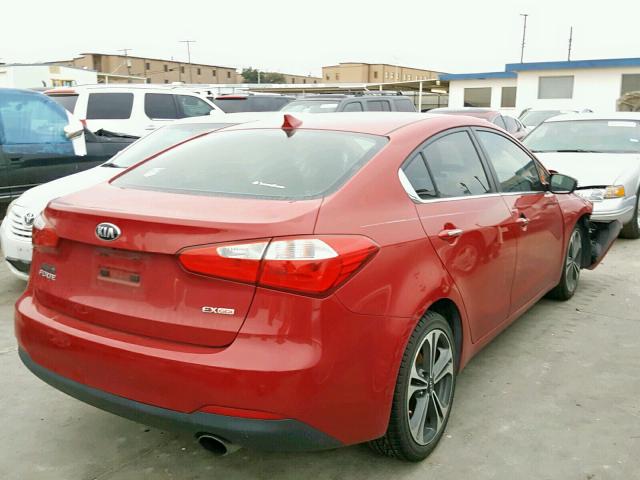 KNAFX4A80E5114685 - 2014 KIA FORTE EX RED photo 4