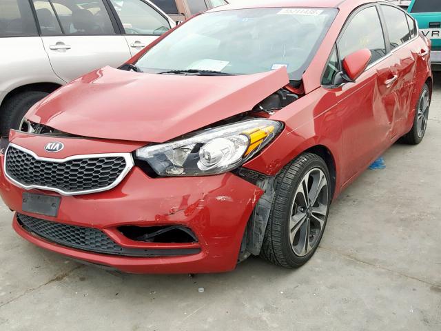 KNAFX4A80E5114685 - 2014 KIA FORTE EX RED photo 9