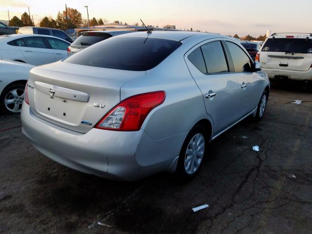 3N1CN7AP9CL907763 - 2012 NISSAN VERSA S SILVER photo 4