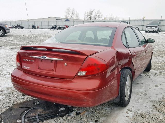 1FAFP55U51G143765 - 2001 FORD TAURUS SES RED photo 4