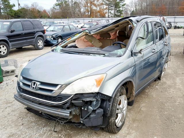 5J6RE3H71AL039301 - 2010 HONDA CR-V EXL BLUE photo 2