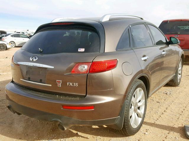 JNRAS08U74X106660 - 2004 INFINITI FX35 BROWN photo 4