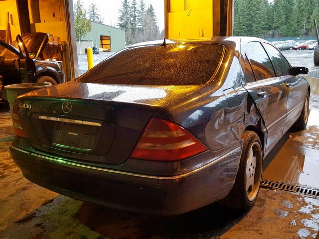 WDBNG70J92A259407 - 2002 MERCEDES-BENZ S 430 BLUE photo 4