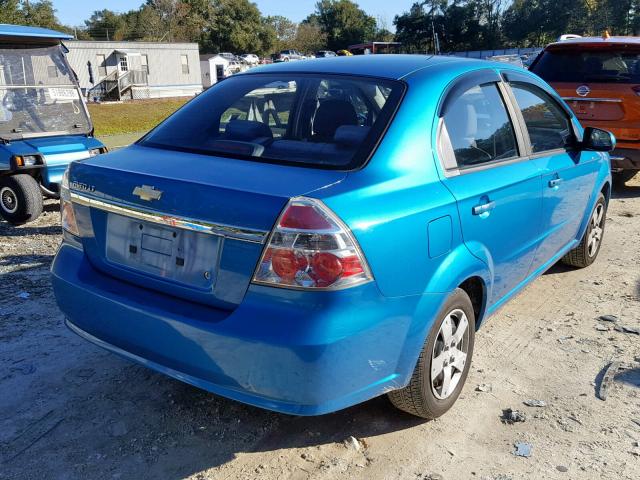 KL1TD56E09B378829 - 2009 CHEVROLET AVEO LS BLUE photo 4