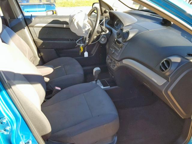 KL1TD56E09B378829 - 2009 CHEVROLET AVEO LS BLUE photo 5