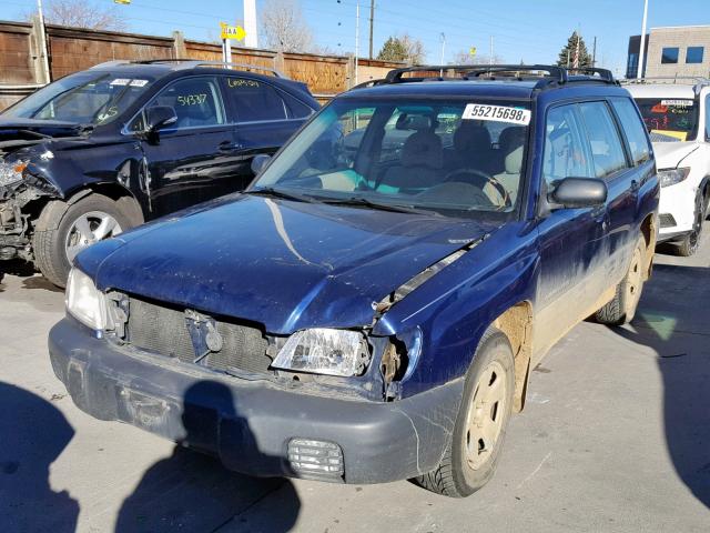 JF1SF63582H747518 - 2002 SUBARU FORESTER L BLUE photo 2