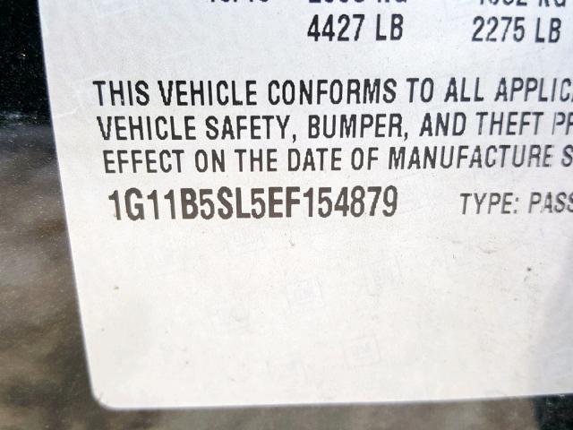 1G11B5SL5EF154879 - 2014 CHEVROLET MALIBU LS 黑色 照片 10