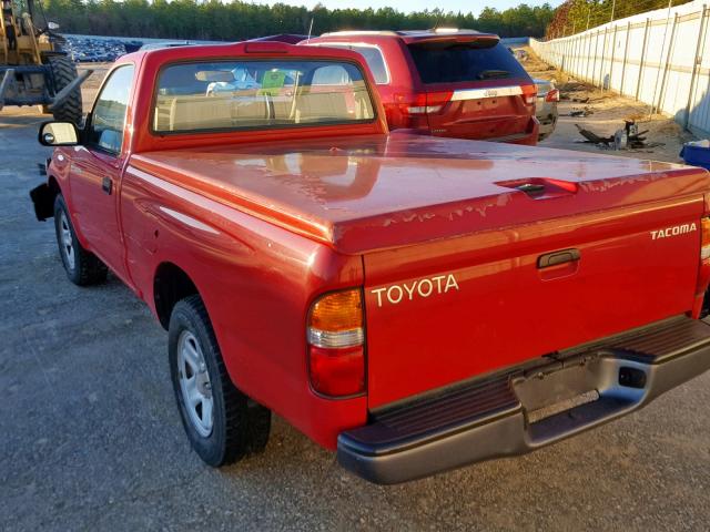 5TENL42N81Z777444 - 2001 TOYOTA TACOMA RED photo 3