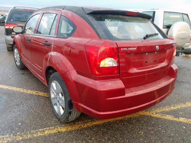 1B3HB48B57D571790 - 2007 DODGE CALIBER SX RED photo 3