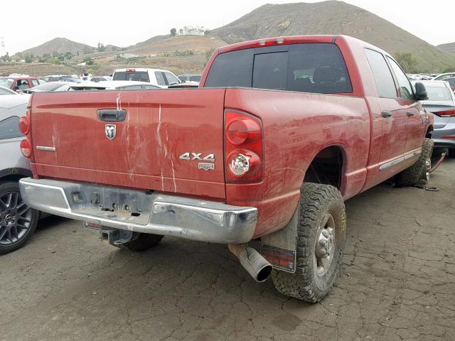 3D3KS29A97G849065 - 2007 DODGE RAM 2500 RED photo 4