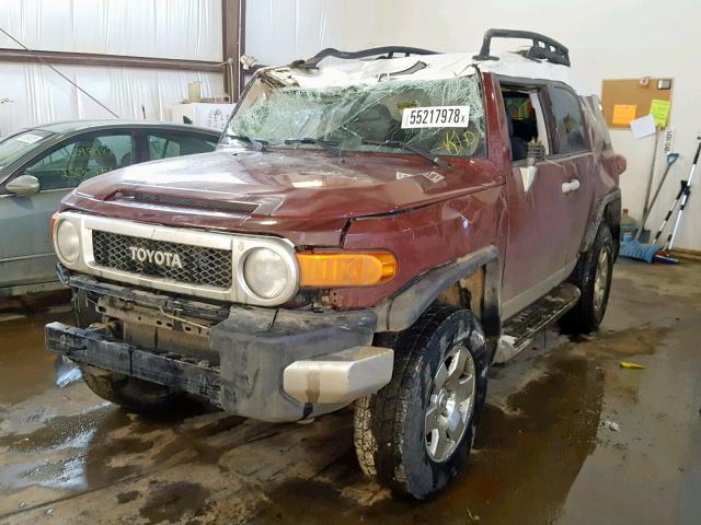 JTEBU11F580104688 - 2008 TOYOTA FJ CRUISER MAROON photo 2