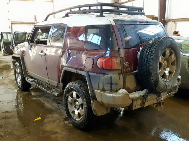 JTEBU11F580104688 - 2008 TOYOTA FJ CRUISER MAROON photo 3