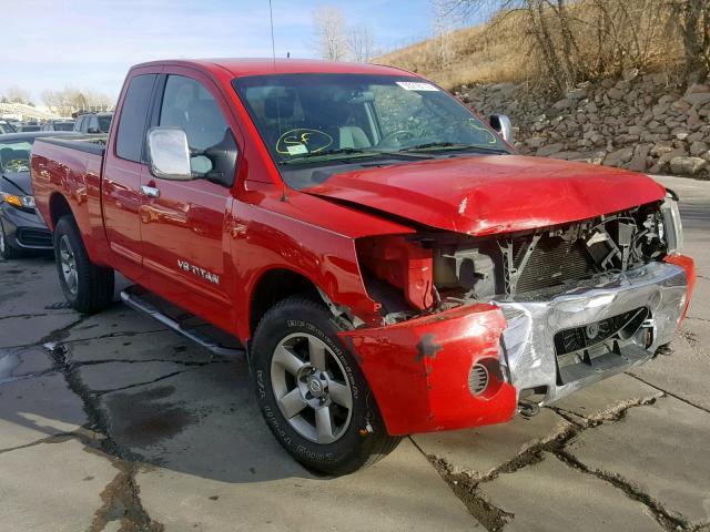 1N6AA06B55N517294 - 2005 NISSAN TITAN XE RED photo 1